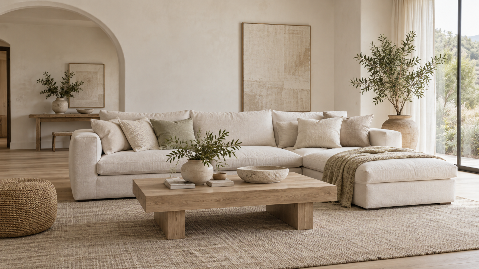 A calm, sunlit living room