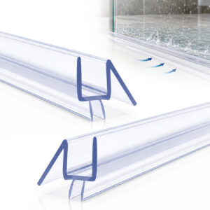 2-Pack Frameless Glass Shower Door Bottom Seal Strip, Effective Water Barrier Prevents Shower Water Leakage (3/8” x 39”)