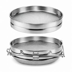 Stainless Steel Honey Filter Strainer, Double Sieve Honey Extractor Equipment for 5 Gallon Bucket, Beekeeping Supplies Metal Strainer
