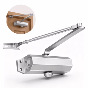 Door Closer, Automatic Door Closer for 88-143 lb Doors, Grade 3 Spring Hydraulic Door Closer, 6.88 x 1.5 Inch Small Silver Commercial Door Closer for Home, Office and Store Entry Doors