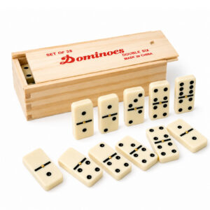 Dominoes Set for Adult, Double 6 Domino Set with 28 Tiles in Wooden Case, Classic Family Board Game for Travel and Game Night