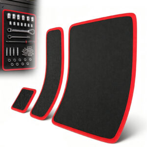 3PC Flexible Magnetic Tool Mat & Tray Holder, PVC Non-Slip Magnetic Tool Storage Set, Three Sizes 12.8x9.8/12.6x4/6.3x5.3in for Garage Workshop and Auto Repair Tool Organizing