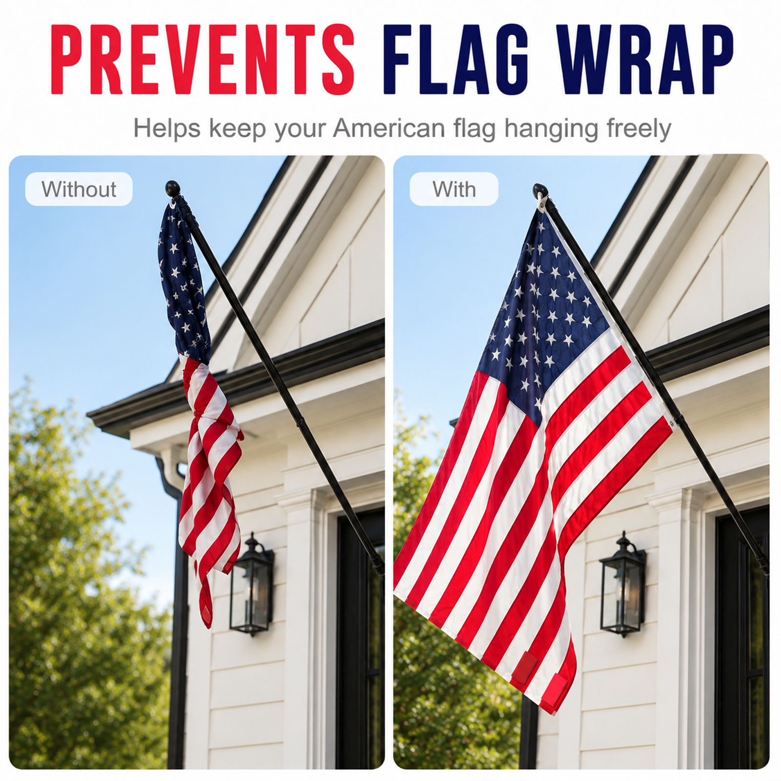 4 Pairs (8 Pcs) Clip On Heavy Duty Rubber Coated Magnetic Flag Weights, Wind Resistant Outdoor Magnet Weights for Windy Days, Anti-Wrap for Flag Pole Tablecloth Curtain Banner Rugs - Image 5