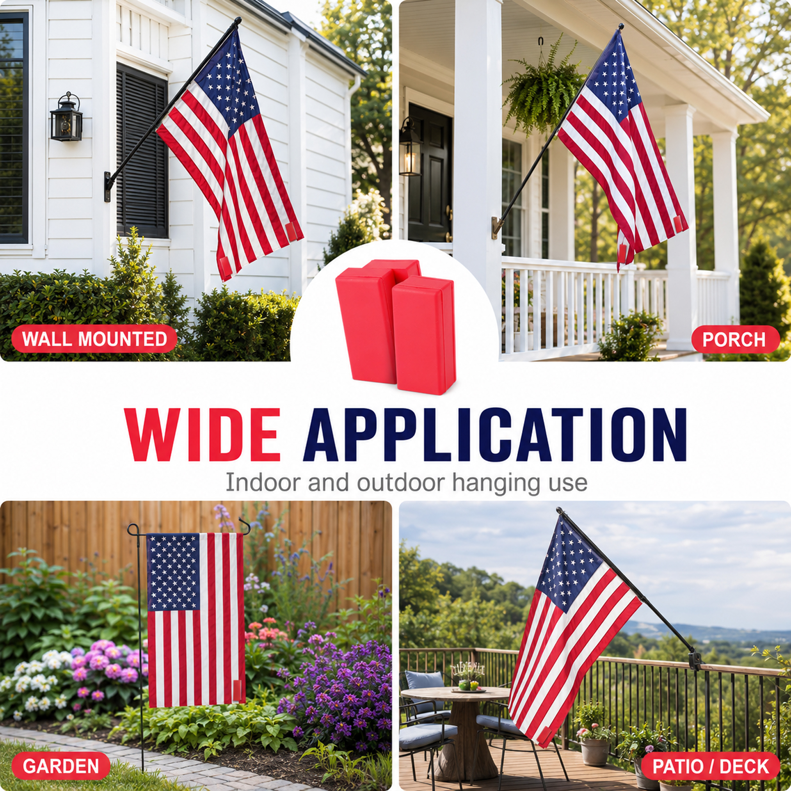 4 Pairs (8 Pcs) Clip On Heavy Duty Rubber Coated Magnetic Flag Weights, Wind Resistant Outdoor Magnet Weights for Windy Days, Anti-Wrap for Flag Pole Tablecloth Curtain Banner Rugs - Image 6