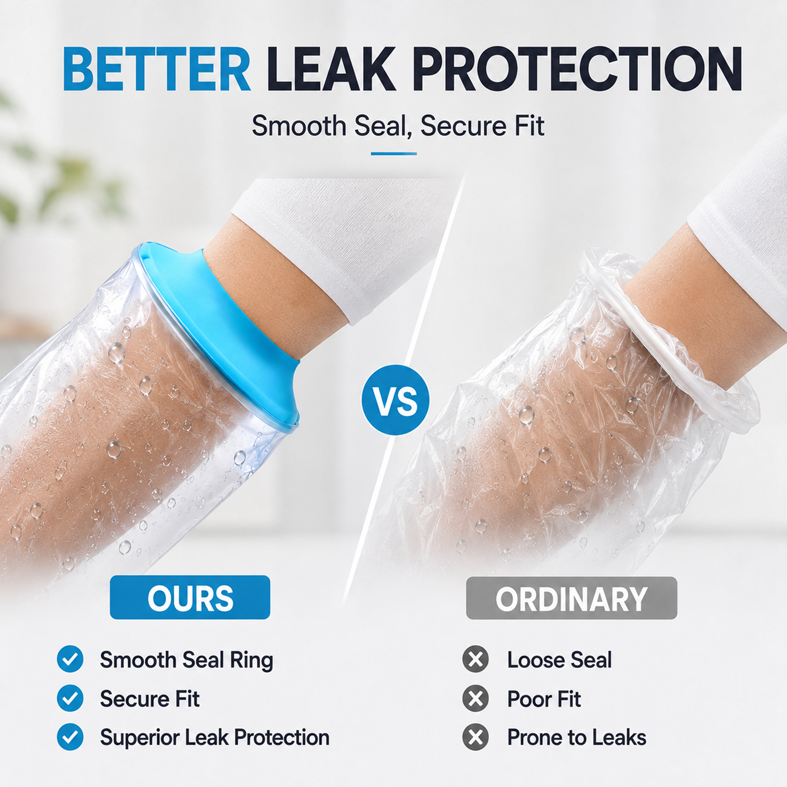 Waterproof Cast Cover for Shower Arm Adult, Reusable Full Arm Protector Sleeve for Hand Wrist Elbow Bandages and Wounds, Clear PVC Bathing Guard to Keep Dressings Dry After Surgery - Image 7