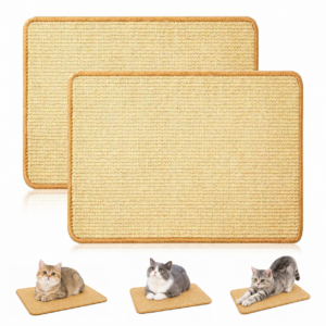2 Pack Cat Scratcher Mat, 16 x 12 in Natural Sisal Cat Scratch Pads for Indoor Cats, Cat Scratching Mat for Floor, Wall, Door and Furniture Protection