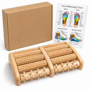 Wooden Foot Massager Roller, Foot Massage Roller with Acupressure Nubs, Manual Foot Roller Massager for Relaxation, Reflexology Foot Massage Tool for Home Use