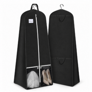 72 Inch Wedding Dress Garment Bag for Bridal Gown, Long Dress Storage Bag with 15" Gusseted Side, Travel Garment Cover with Shoe Pockets for Wedding Gowns, Prom Dresses and Formal Dresses
